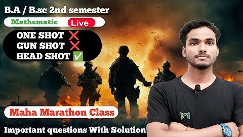 B.A / B.sc 2nd sem Maha Marathon of the Differential Equations & Important Questions with Solution