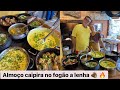 Cozinhando com meu pai um almoo caipira bem completo no fogo a lenha