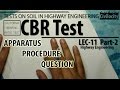 CBR Test for Soil | Highway Engineering | Lec-11 Part-2