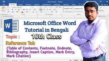 MS Word Reference Tab use || MS Word bengali Tutorial || Use Reference tab option in details