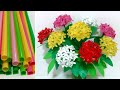 ดอกไม้จากหลอด ดอกเข็มจากหลอด by มายมิ้นท์ Ixora coccinea flower from straws.