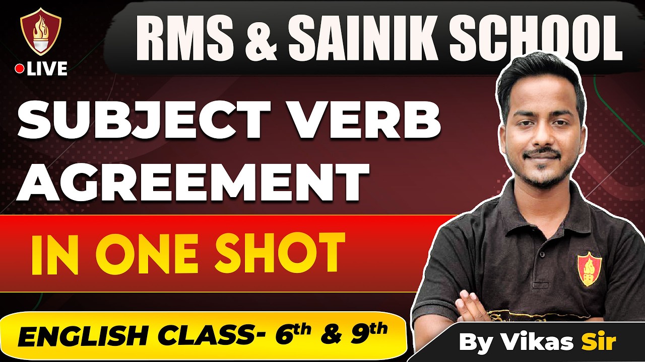 Class 6 & 9 Sainik School | RMS Exam | Subject Verb Agreement English Grammar | AISSEE Coaching 2026