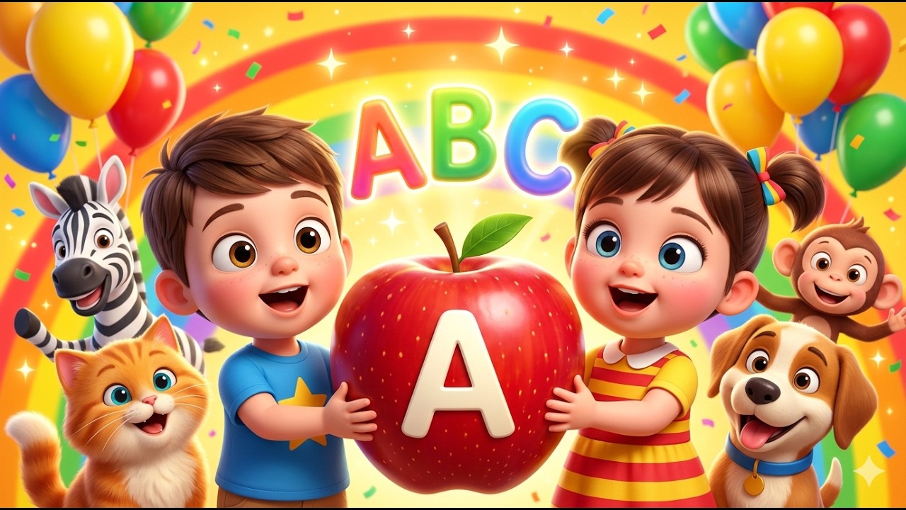 A for Apple 🍎 | ABC Phonics Song with TWO Words | Fun Learning for ...
