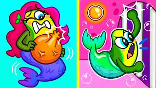 Good Pregnant Mermaid vs Bad Pregnant Mermaid || Funny Pregnancy Situations