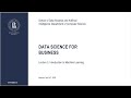 Data Science for Business.  Lecture 3. Introduction to Machine Learning