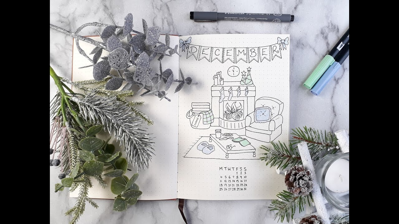 Plan with me December 2017 bullet journal - Christmas ideas theme