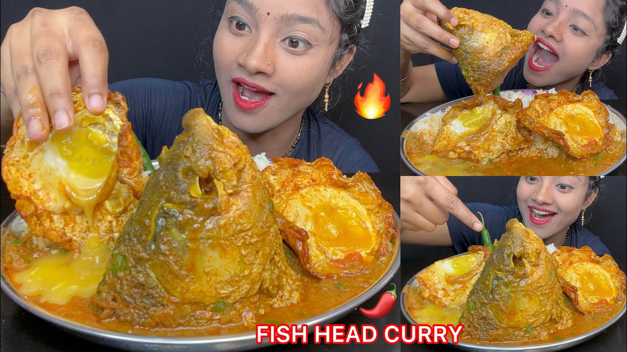 FISH HEAD CURRY WITH RICE 🤤🔥 BIG BITES 🌶️