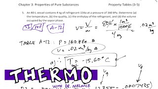 Thermodynamics - 3-5 Pure substances - saturated liquid vapor mixture example 2