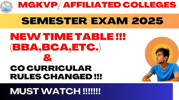 MGKVP TIME TABLE 2025 | BBA BCA | BA BSC BCOM | (1/3/5) SEMESTER | CO-CURRICULAR COURSE UPDATE 2025