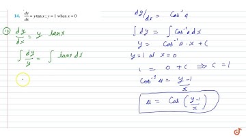 The differential equations, find a particular solution satisfying the given condition: `(dy)/(dx...