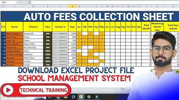 How to make Automatic Student Fees Collection & Status System in MS Excel