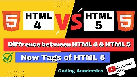 Different between HTML 4 and HTML 5 | Explain step by step in Hindi | Coding Academics #html #html5
