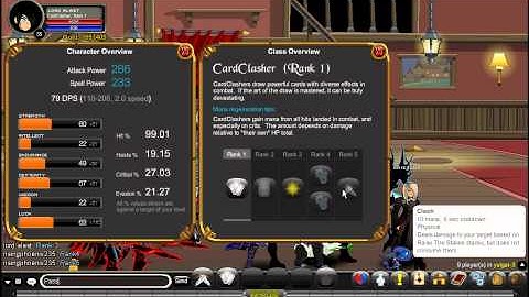 AQW CardClasher Class-Overview