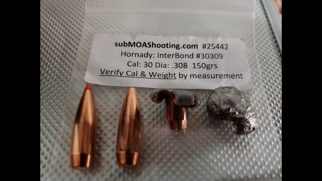 308 Win 150 gr Hornady InterBond ballistic gel test PT1 - YouTube