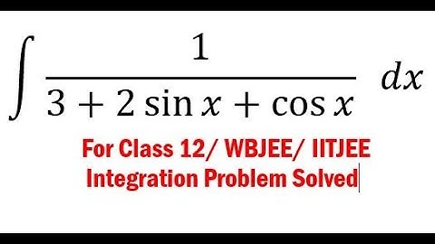 Integration 22 : Integration of  1/ (3+ 2 sin x + cos x) || JBR Online classes