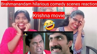 Krishna movie  Brahmanandam hilarious comedy scenes reaction/Ravi teja/Trisha/VL reactions.