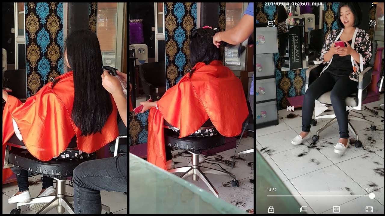 bu guru cantik potong rambut (Dinda potong rambut pendek) | long haircut to short | bye long hair :(