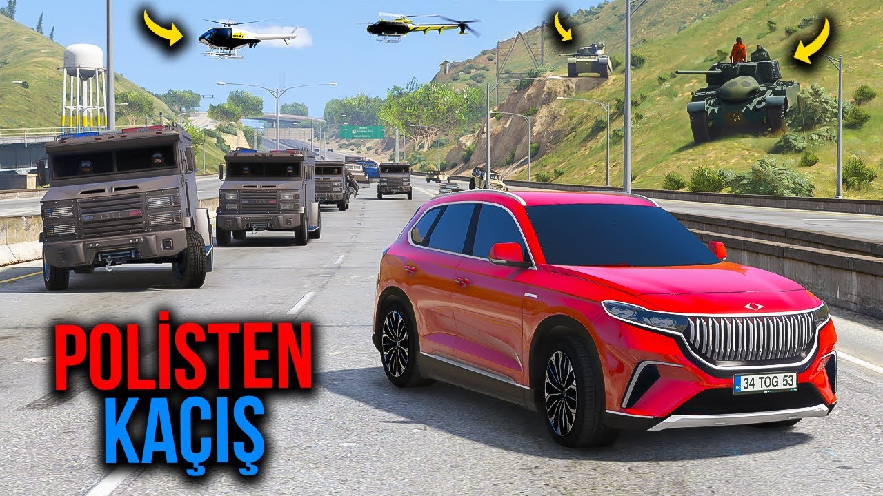 Yerli Araba TOGG ile 200 Yıldızda Polisten Kaçış | Örümcek Abi ile GTA 5