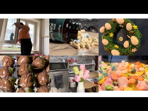 დღის ვლოგი 🧼👩‍🍳სააღდგომო ვენოკი🐣მარწყვი შოკოლადში🍓#მოტივაცია#ვლოგი #1k#1mill#გერმანია#დეკორაცია