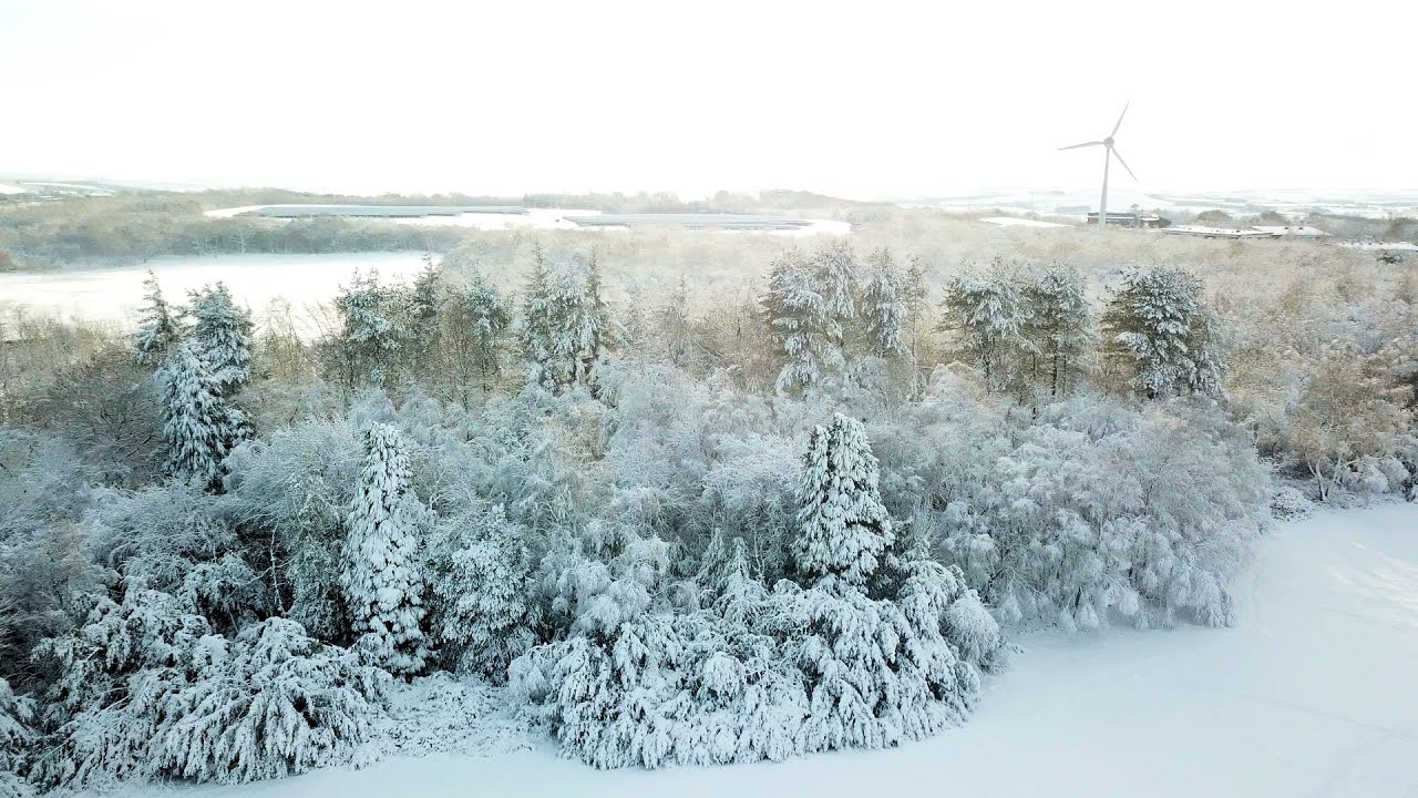 Annfield Plain park and Greencroft area in the snow by drone. YouTube