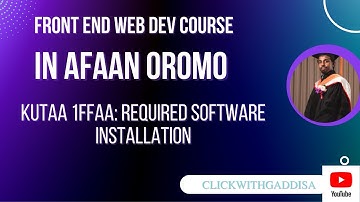 Part 1: Development Env (in Afan Oromo | Front-back-full stack, VS Code, Live Server, and Prettier)