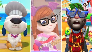 Tom Angela and Hunk fun video / My Talking Tom 2 , MyTalking Angela 2, My Talking Hank screenshot 5