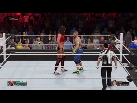 WWE 2K15 GIANT Nikki Bella vs John Cena (GLITCH) (PS4)