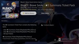 How to Get Bleach: Brave Souls - 5 Summons Ticket Pack | PS Plus Exclusive | PS4 | PS5