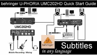 Behringer UPHORIA UMC202HD Quick Start Guide / Subtitles