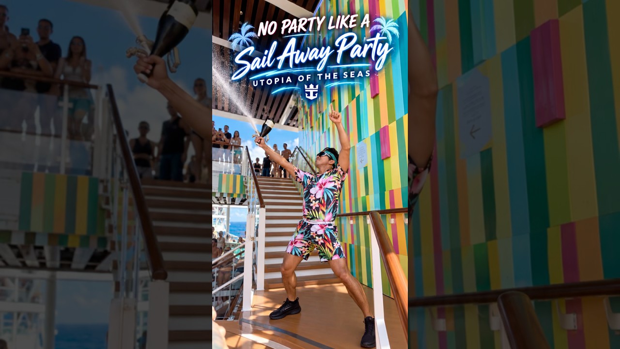 🔥 No Party Like a Sail Away Party! 🚢💦 | Utopia of the Seas | Royal Caribbean #Shorts