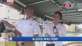 River Fox helps Fox 8's Alexis Walters deliver morning weather