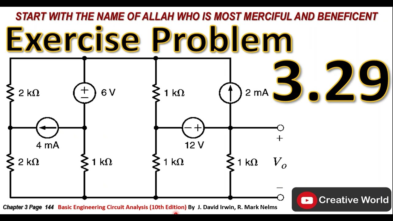 Chapter 3 Exercise problem 3.29 Solution | Super Node Analysis| Linear Circuit Analysis