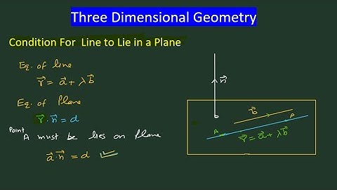 Condition for a line to lie in a plane | How to show a line lie in a plane |Three Dimensional Geomet
