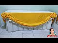 Flower Scallop with Rose and Knife Pleats Table Skirting Design idea