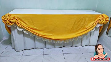 Flower Scallop with Rose and Knife Pleats Table Skirting Design idea