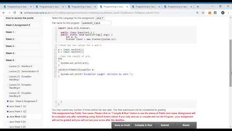 Programming In Java Unit 7  week 5   Q3