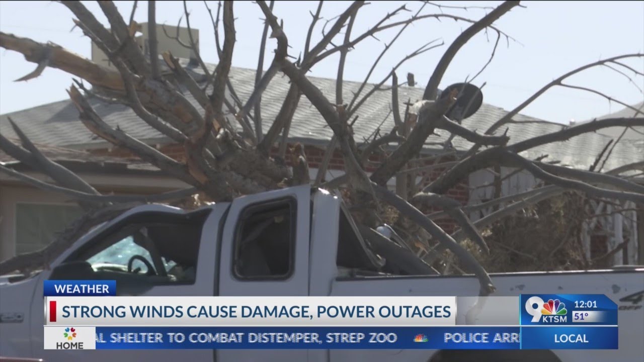 Weather damage for strong winds on Sunday - YouTube