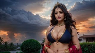 [4K] Ai Art Indian Lookbook Girl Al Art Video - Stormy Sky