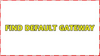 Ubuntu: find default gateway