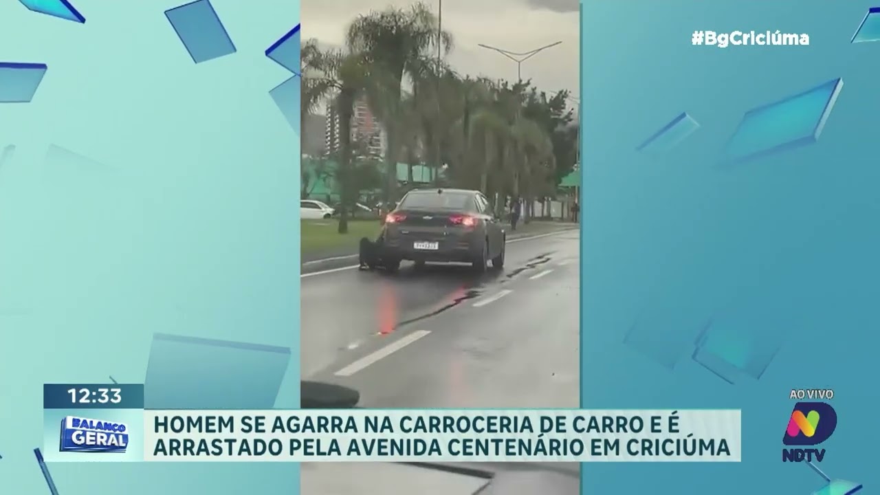 Homem é arrastado por carro na avenida Centenário em Criciúma