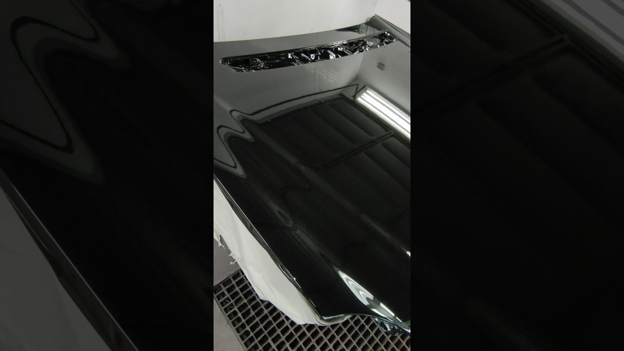 🔥 Mercedes-Benz Front Bonnet Painted in 197 Obsidian Black – Mirror-Like Finish! 😍✨ 