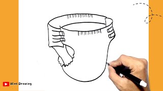 How to Draw Baby Diaper easy drawing