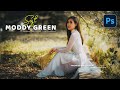 Photoshop Tutorial: Soft Moody Green Colour Grading Photoshop । Adobe Photoshop Photo Editing