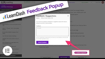 Create a LearnDash Lesson Popup Feedback Form w/ Elementor
