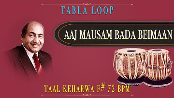 Aaj Mausam Bada Beimaan hai | Mohd. Rafi | Tabla Loop | F# 72 BPM | Tabla Loops | Keharwa Taal Loop