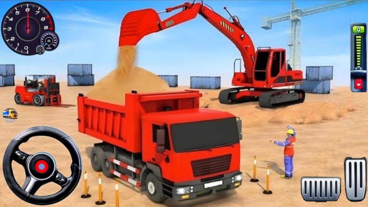 Truck Tronton Panjang Angkut Pasir Kontruksi Jalan - Mobil Balap Simulator Android Gameplay