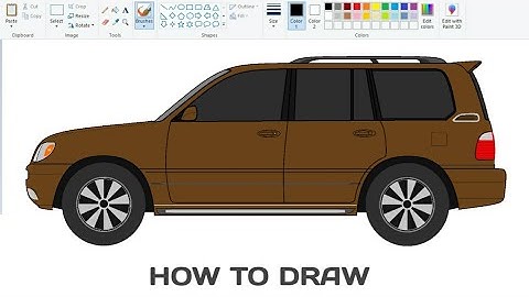 How to draw Lexus SUV on computer / Laptop using Ms Paint | Car Drawing Tutorial.
