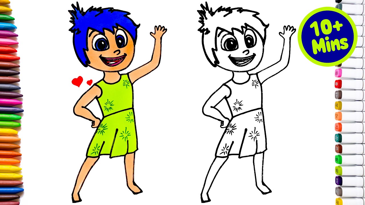 How to Draw JOY from Disney's INSIDE OUT 😀😘😄 | Step by Step | Easy ...