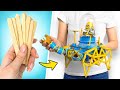 Robô DIY Incrível com palitos de picolés e papelão!