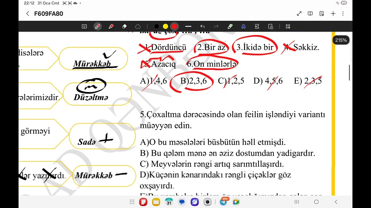 Sifət və say. Sınaq izahı